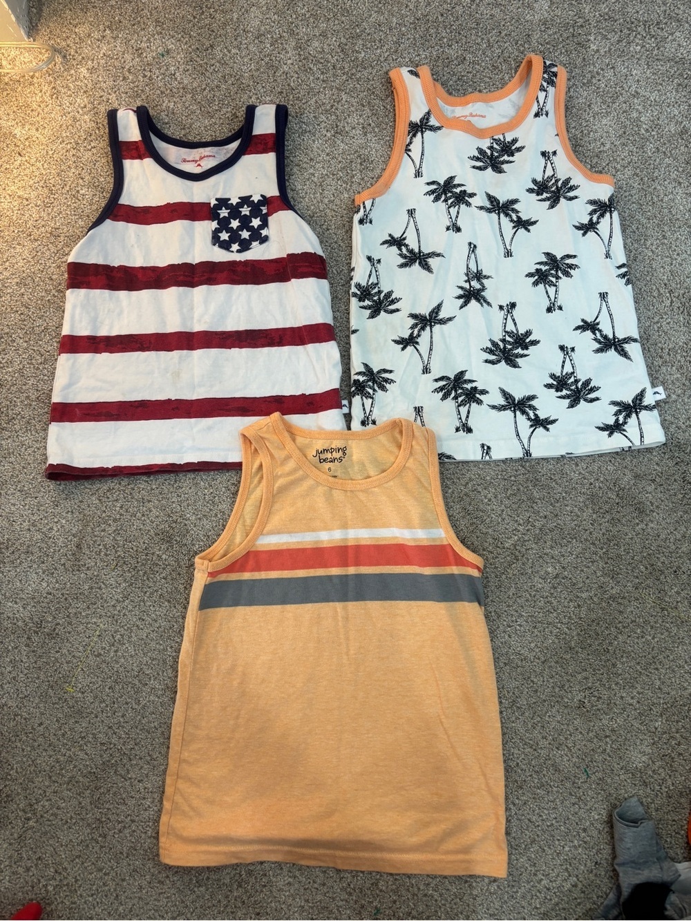 Lot of Little Boy’s 5/6 tank top bundle America tropical 4th of July